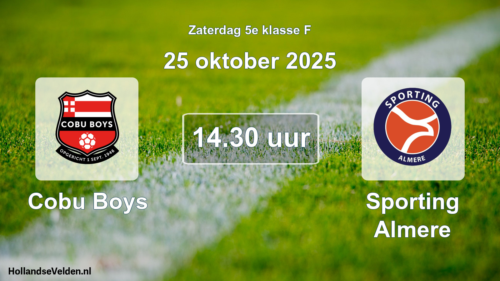 Scheduled Match: Cobu Boys - Sporting Almere (25 October 2025)