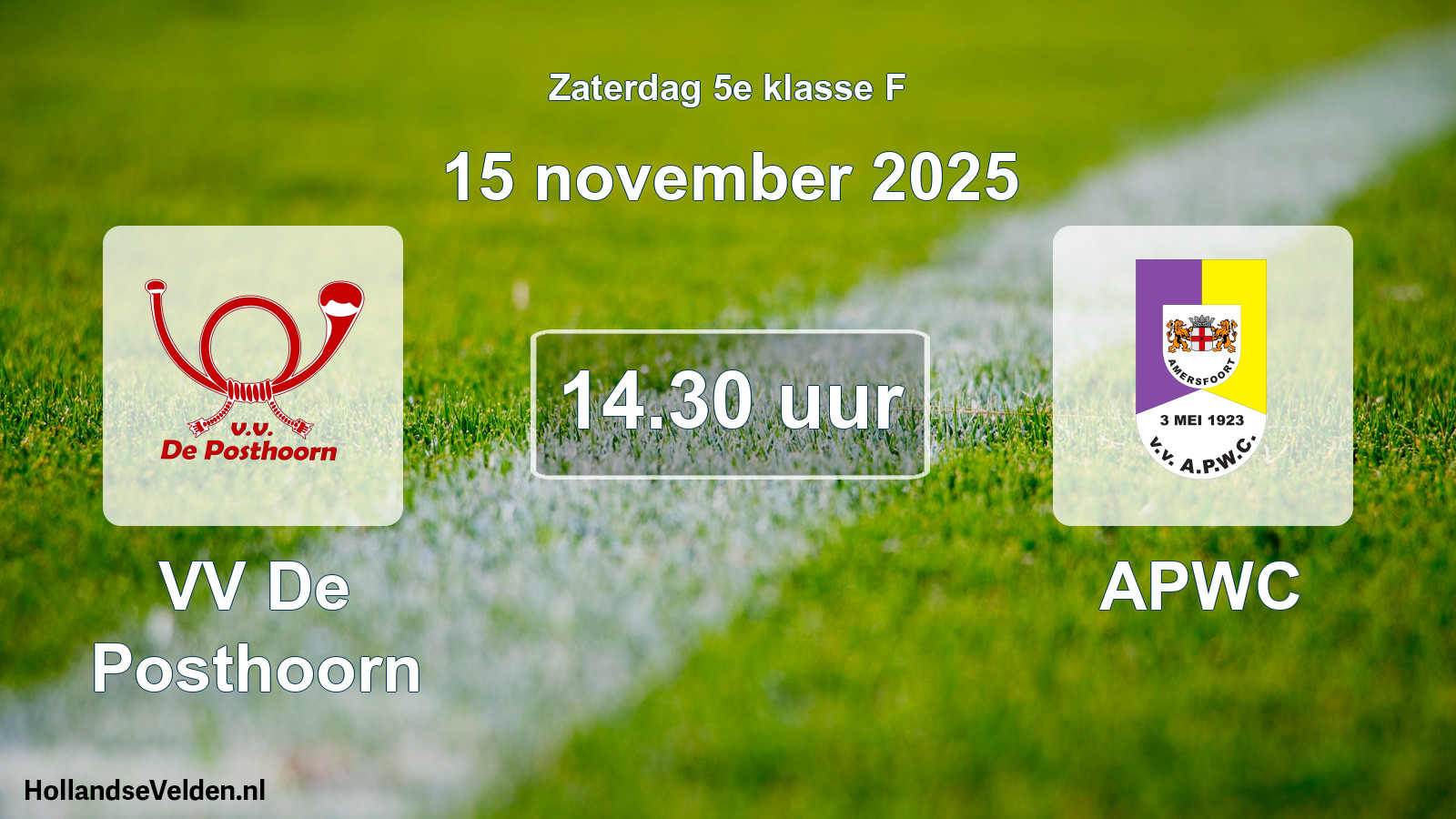 Scheduled Match: VV De Posthoorn - APWC (15 November 2025)