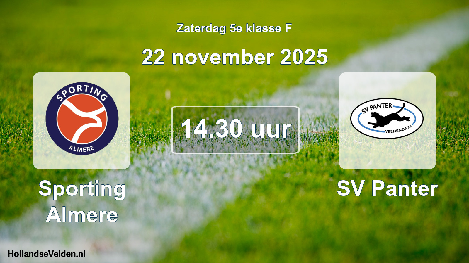 Scheduled Match: Sporting Almere - SV Panter (22 November 2025)