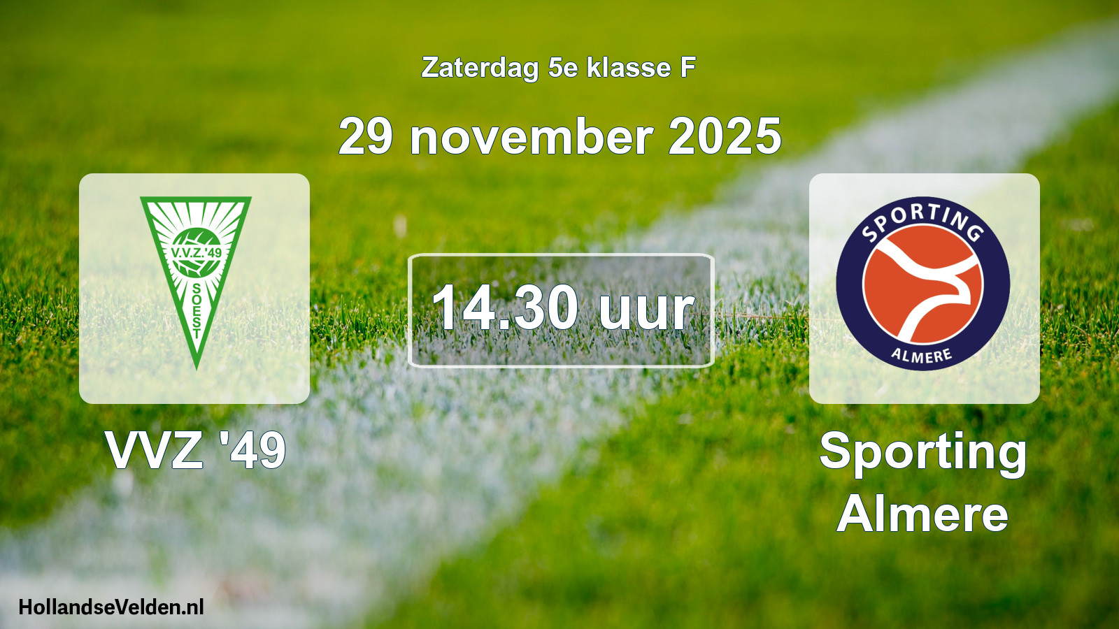 Scheduled Match: VVZ '49 - Sporting Almere (29 November 2025)