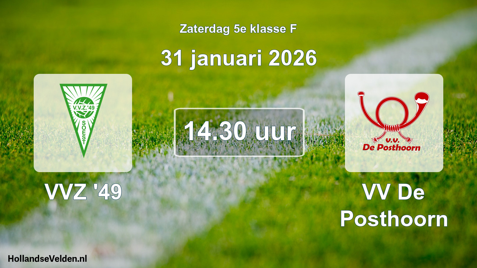 Scheduled Match: VVZ '49 - VV De Posthoorn (31 January 2026)