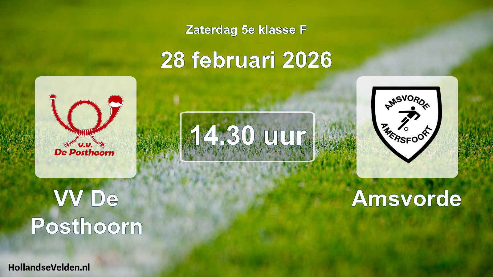 Scheduled Match: VV De Posthoorn - Amsvorde (28 February 2026)