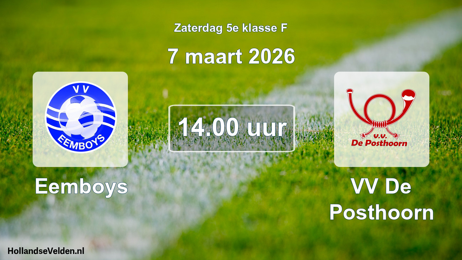Geplande wedstrijd: Eemboys - VV De Posthoorn (7 maart 2026)