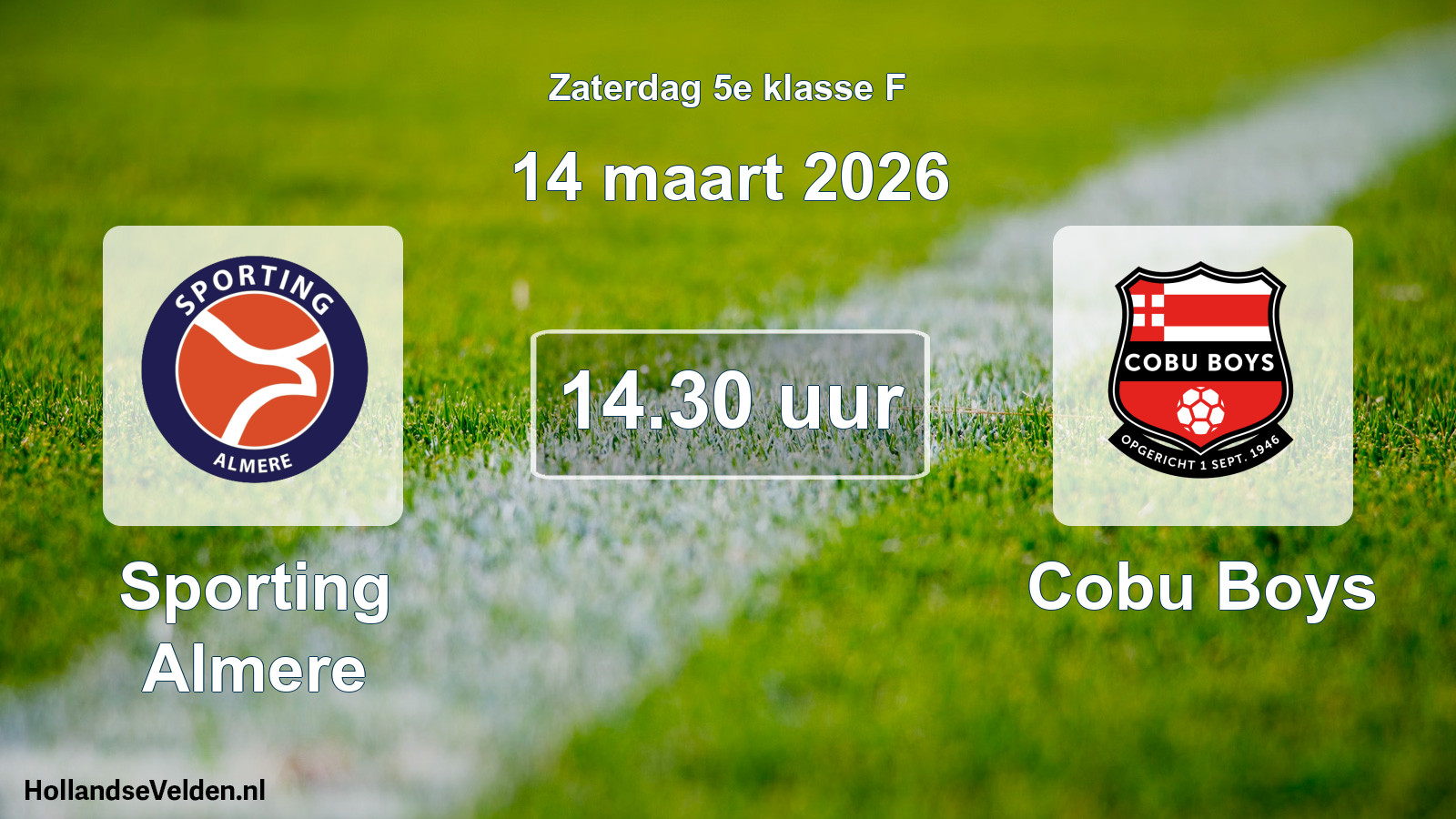 Scheduled Match: Sporting Almere - Cobu Boys (14 March 2026)
