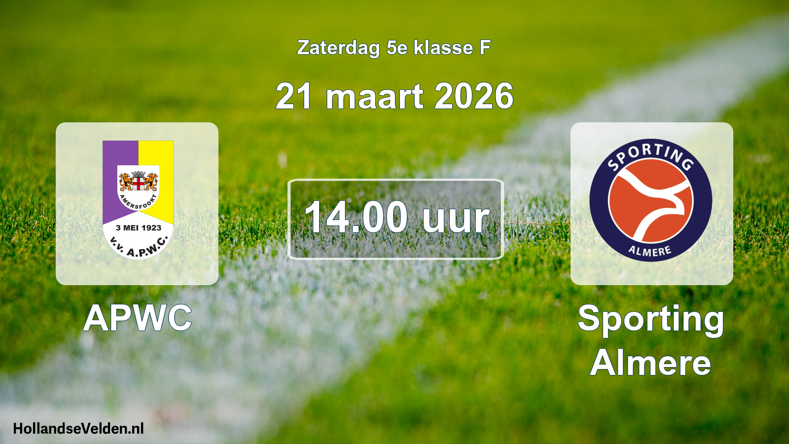 Scheduled Match: APWC - Sporting Almere (21 March 2026)