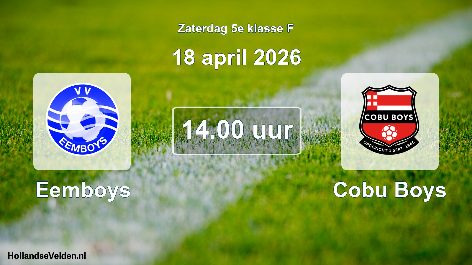 Scheduled Match: Eemboys - Cobu Boys (18 April 2026)