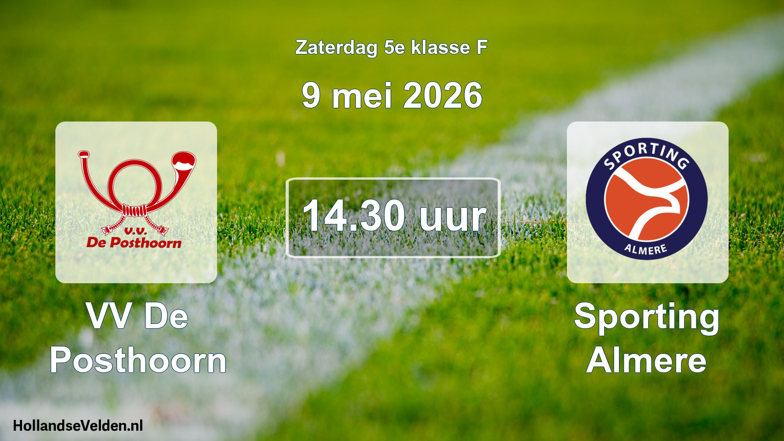 Geplande wedstrijd: VV De Posthoorn - Sporting Almere (9 mei 2026)