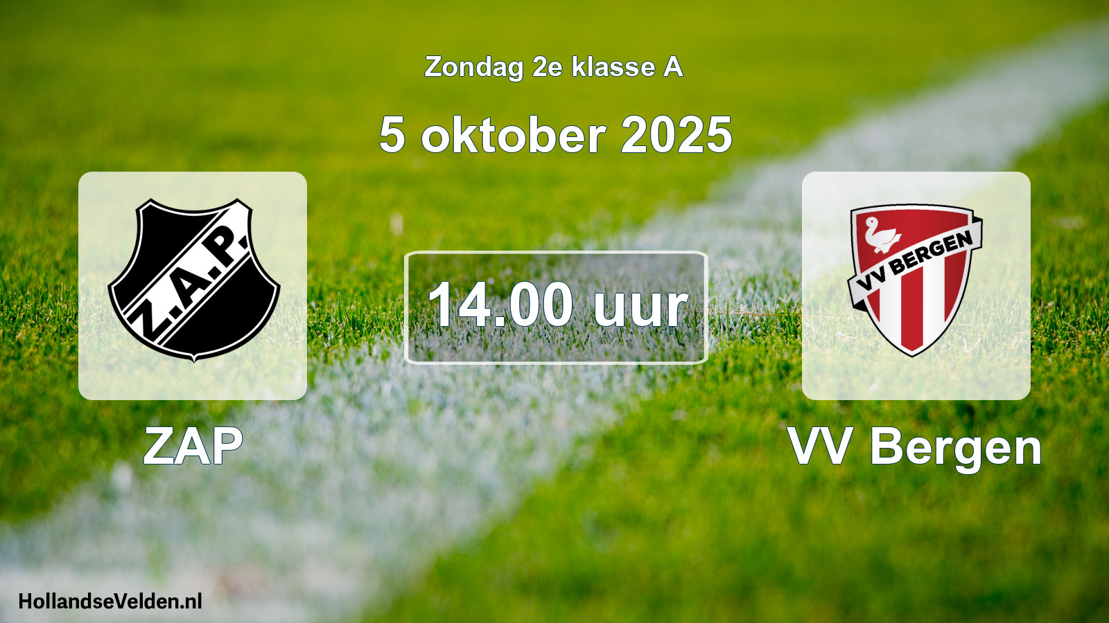Scheduled Match: ZAP - VV Bergen (5 October 2025)
