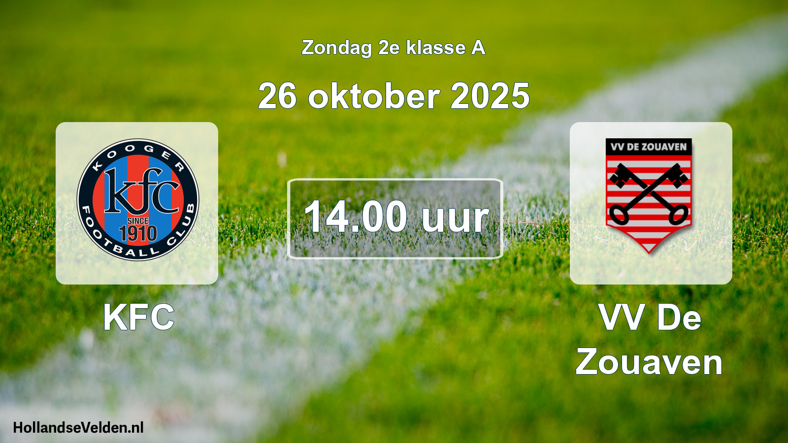Scheduled Match: KFC - VV De Zouaven (26 October 2025)