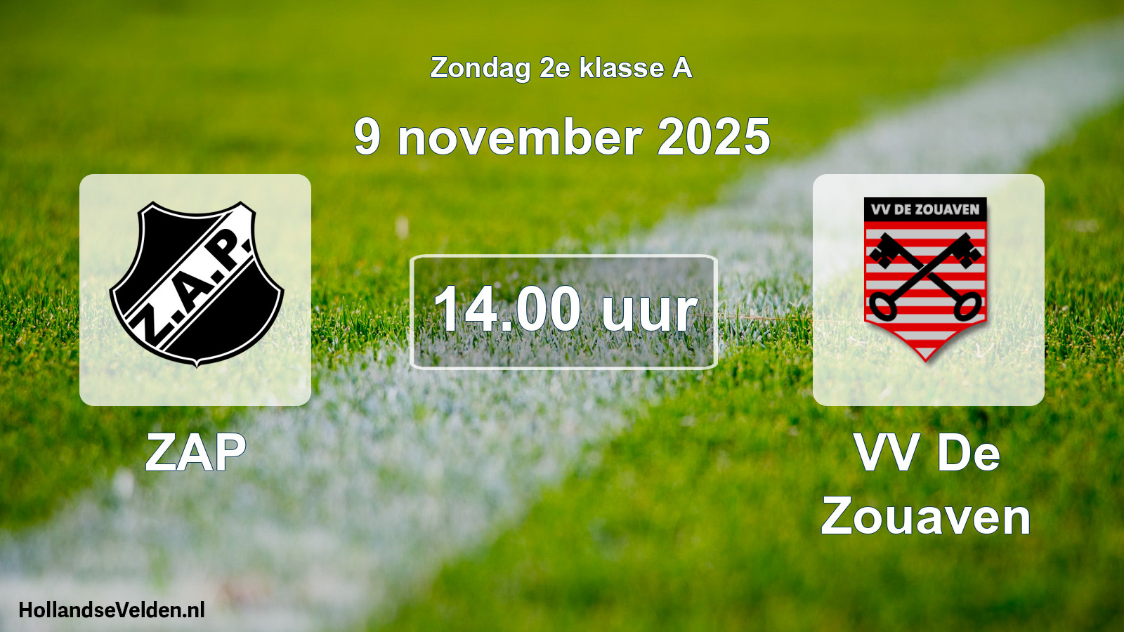 Scheduled Match: ZAP - VV De Zouaven (9 November 2025)