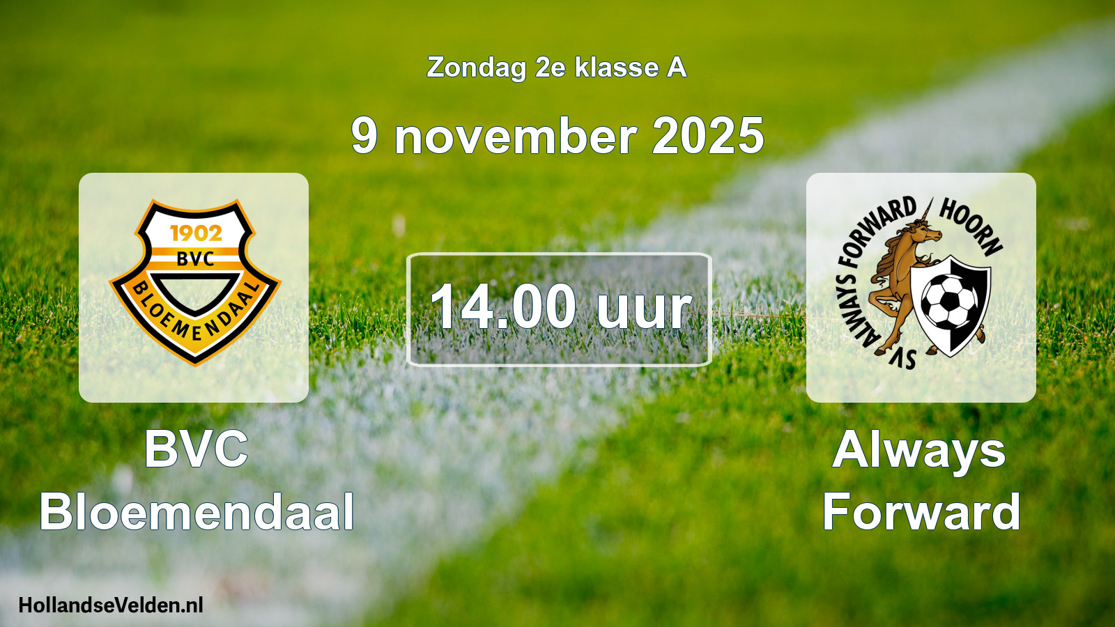 Scheduled Match: BVC Bloemendaal - Always Forward (9 November 2025)