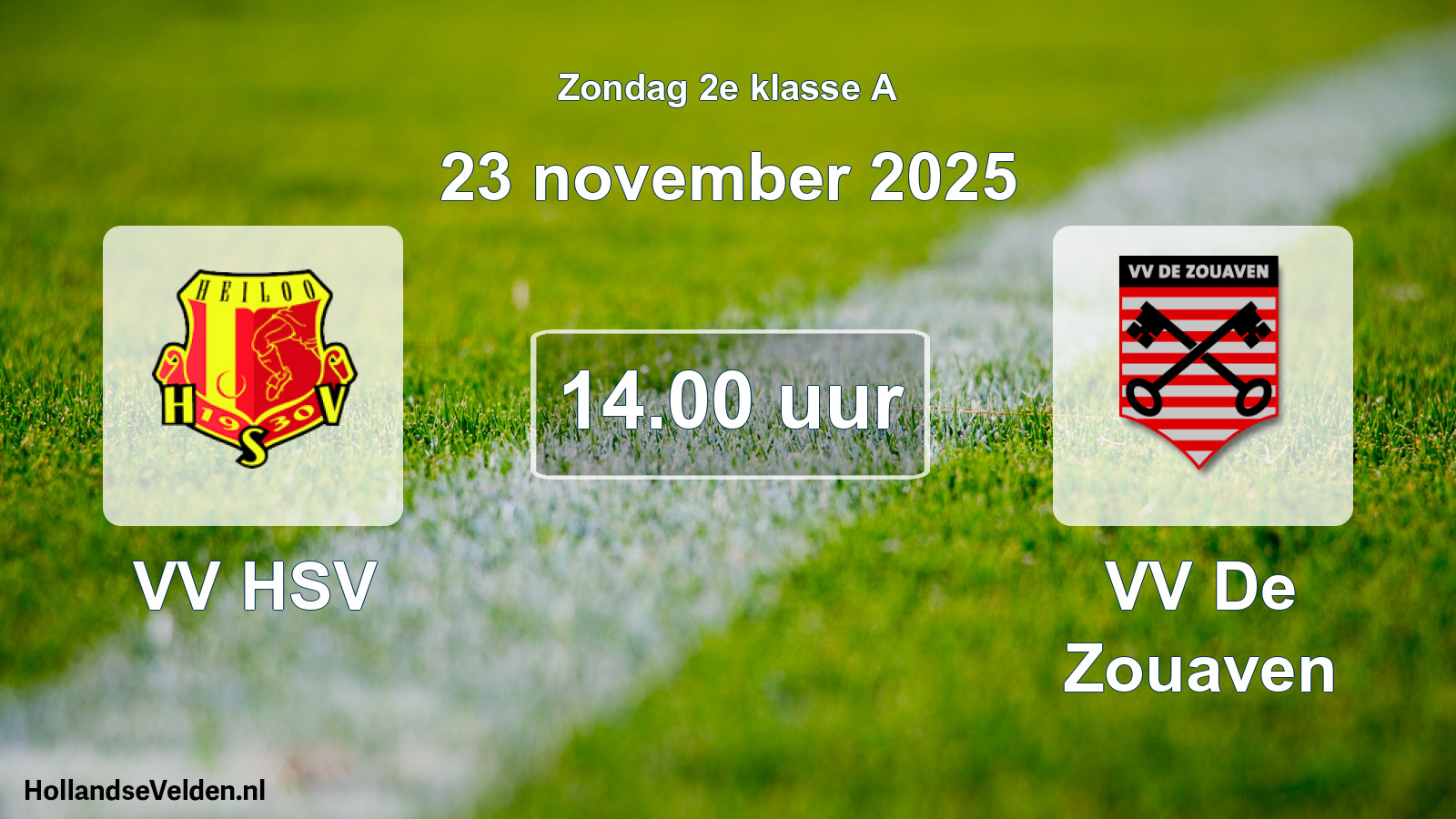 Scheduled Match: VV HSV - VV De Zouaven (23 November 2025)
