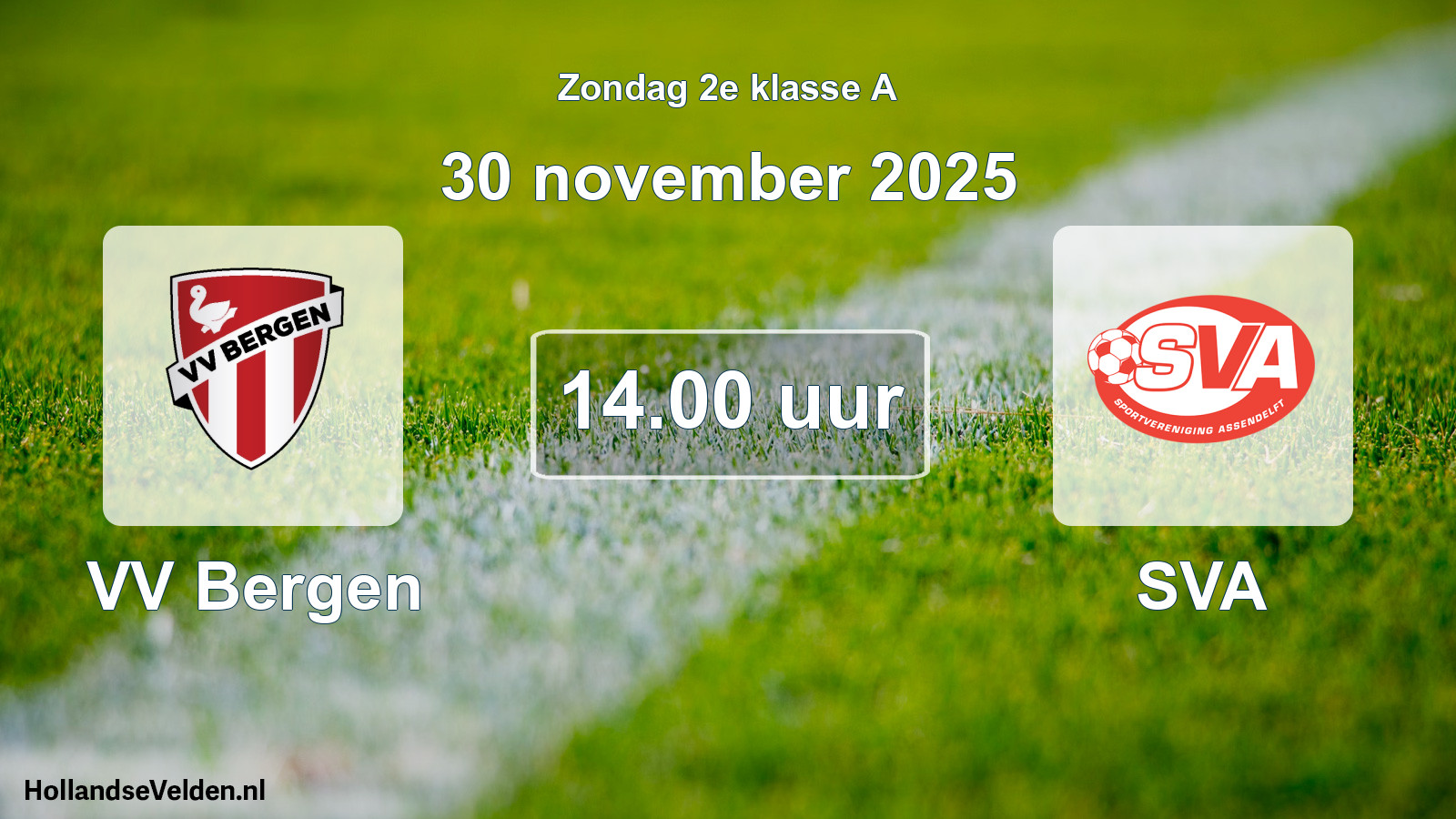 Scheduled Match: VV Bergen - SVA (30 November 2025)