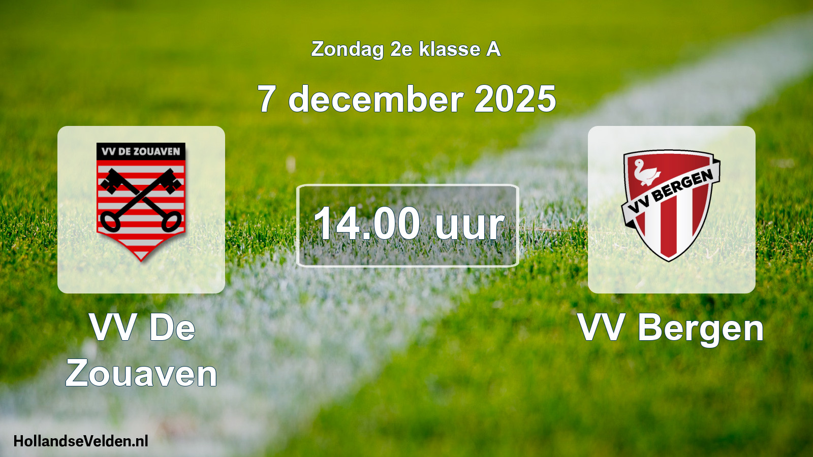 Scheduled Match: VV De Zouaven - VV Bergen (7 December 2025)