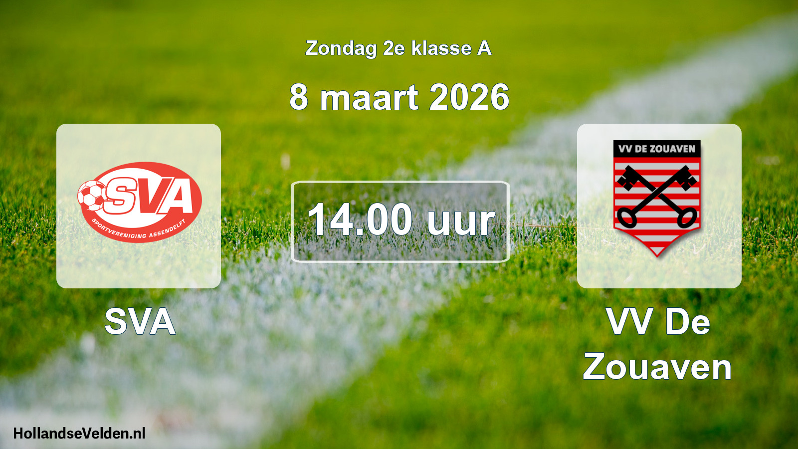 Scheduled Match: SVA - VV De Zouaven (8 March 2026)
