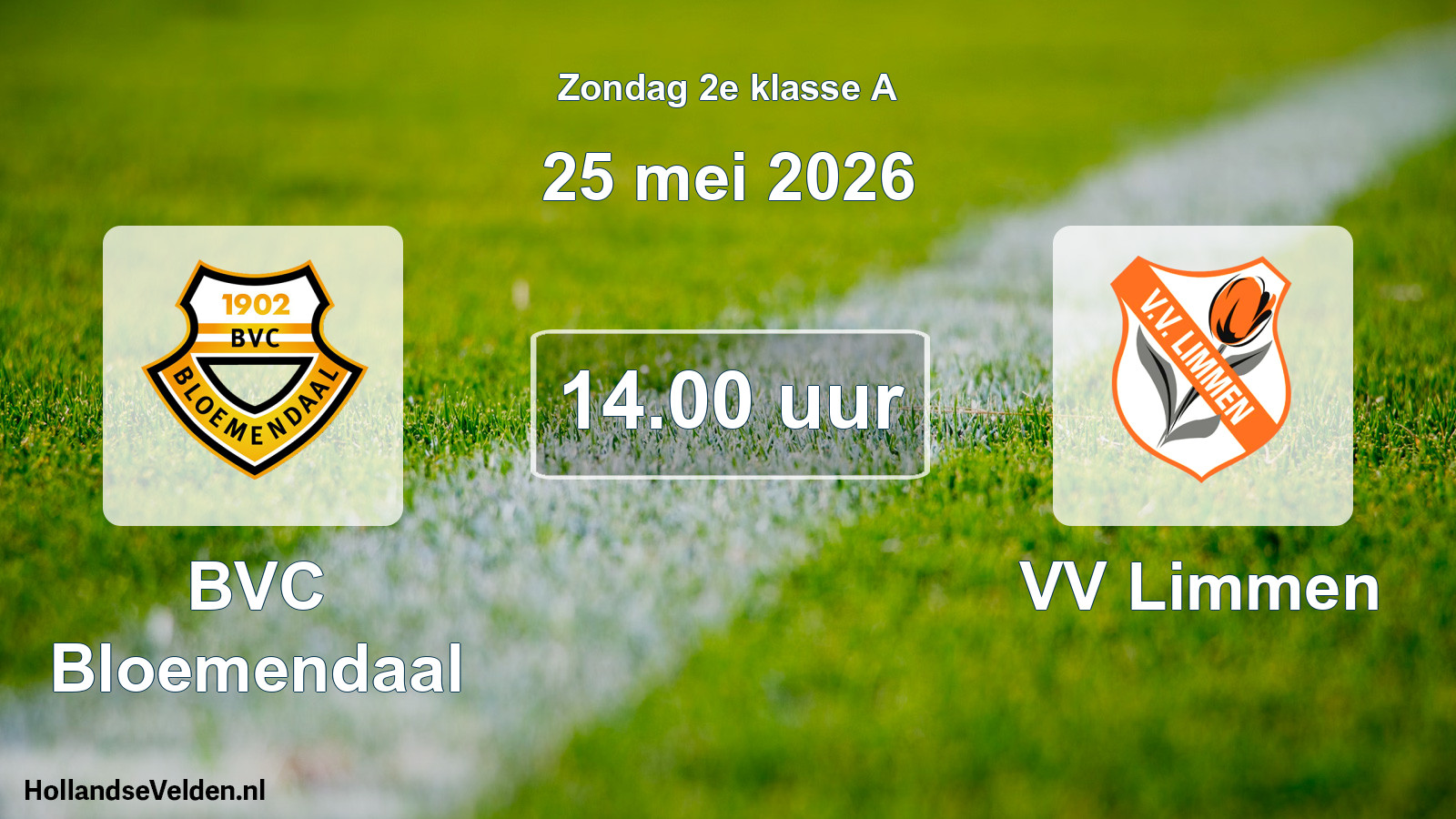 Geplande wedstrijd: BVC Bloemendaal - VV Limmen (25 mei 2026)