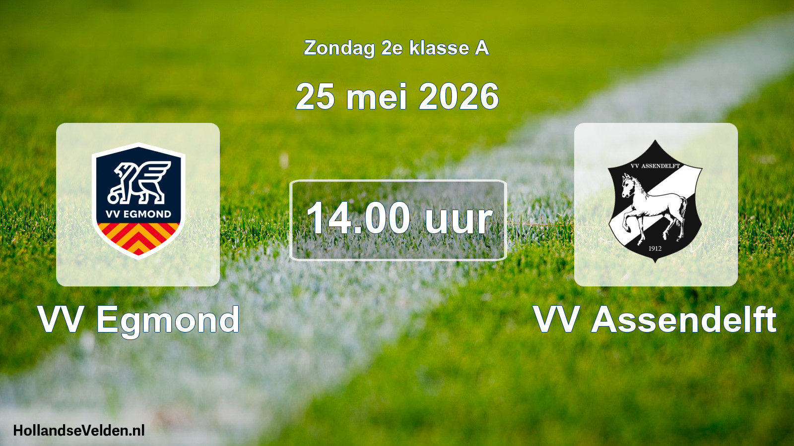 Geplande wedstrijd: VV Egmond - VV Assendelft (25 mei 2026)