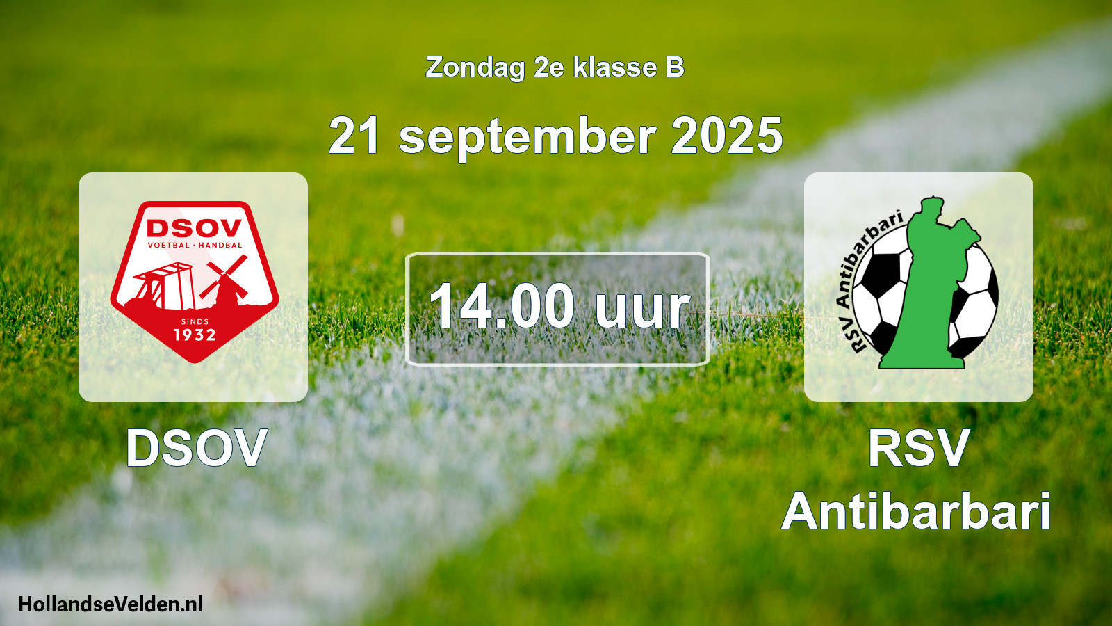 Geplande wedstrijd: DSOV - RSV Antibarbari (21 september 2025)