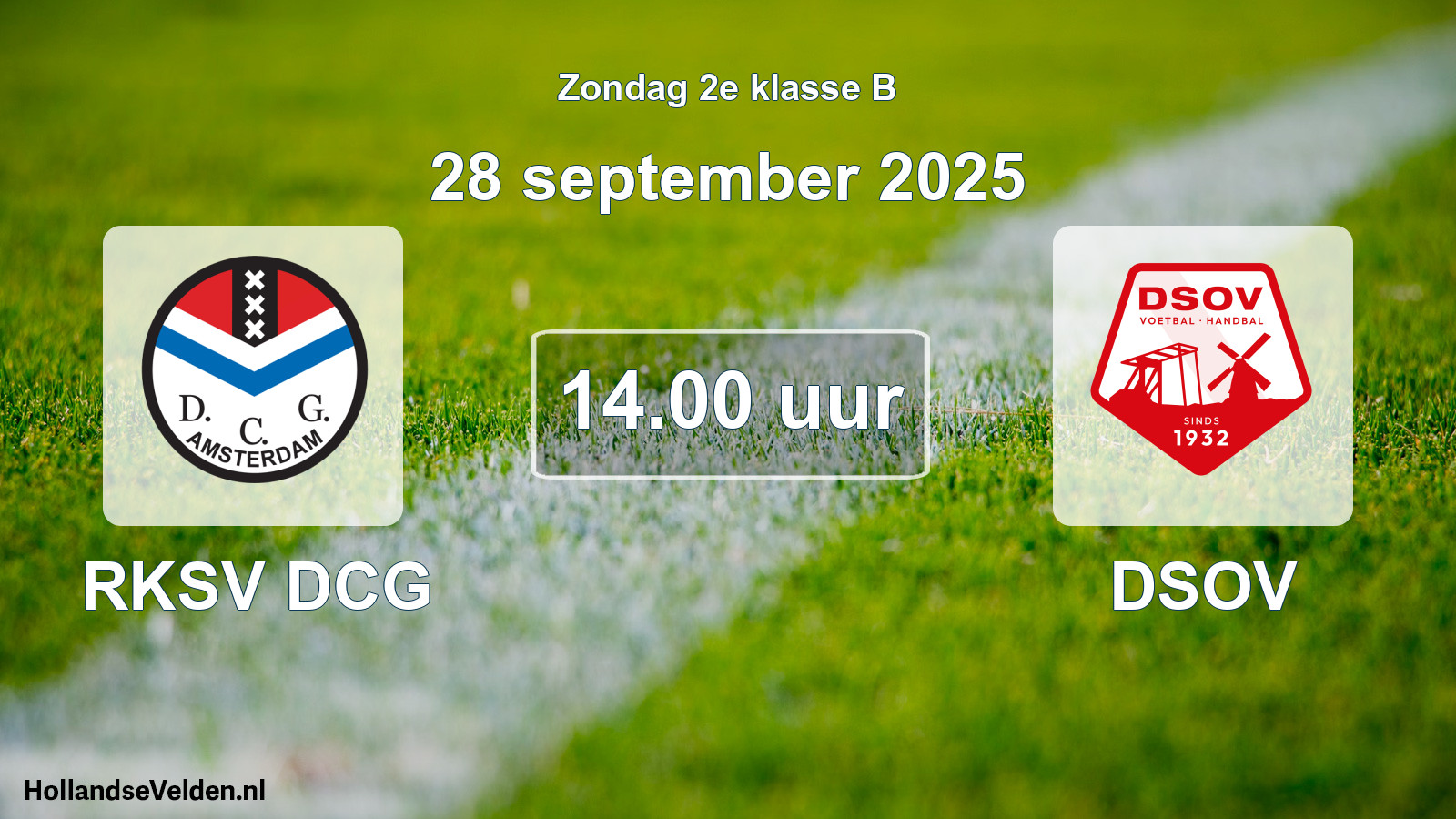 Geplande wedstrijd: RKSV DCG - DSOV (28 september 2025)