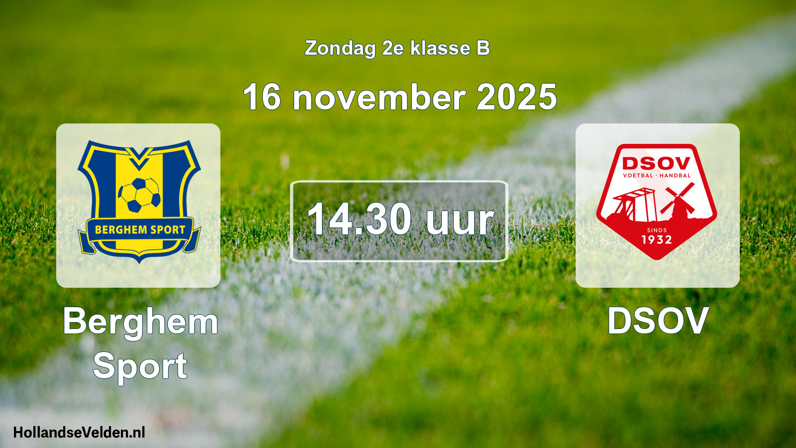 Geplande wedstrijd: Berghem Sport - DSOV (16 november 2025)