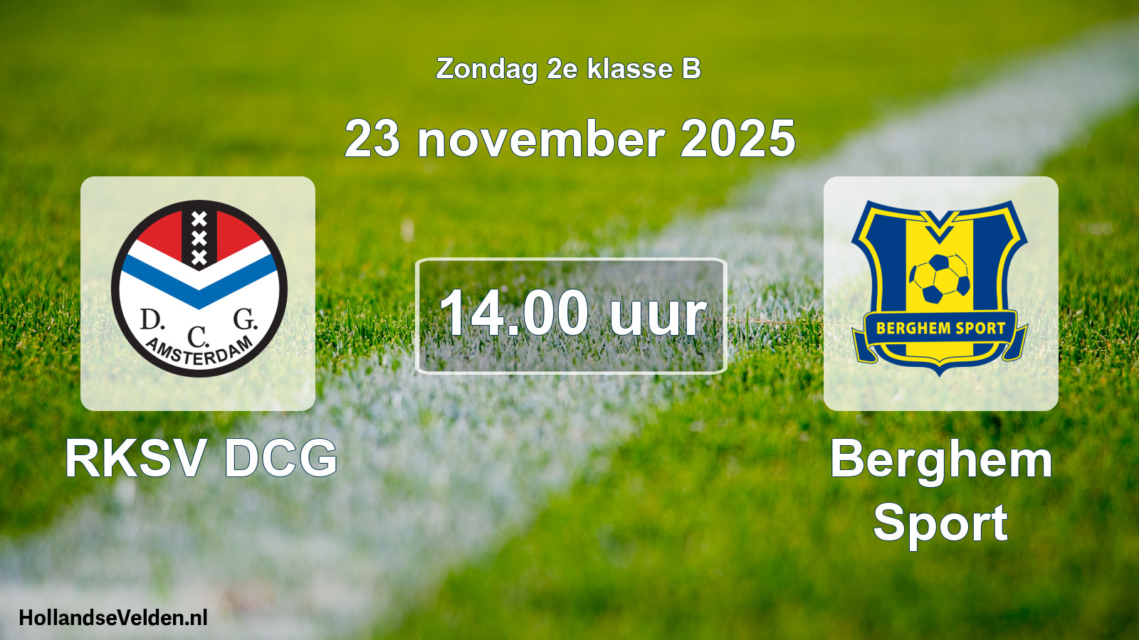 Geplande wedstrijd: RKSV DCG - Berghem Sport (23 november 2025)