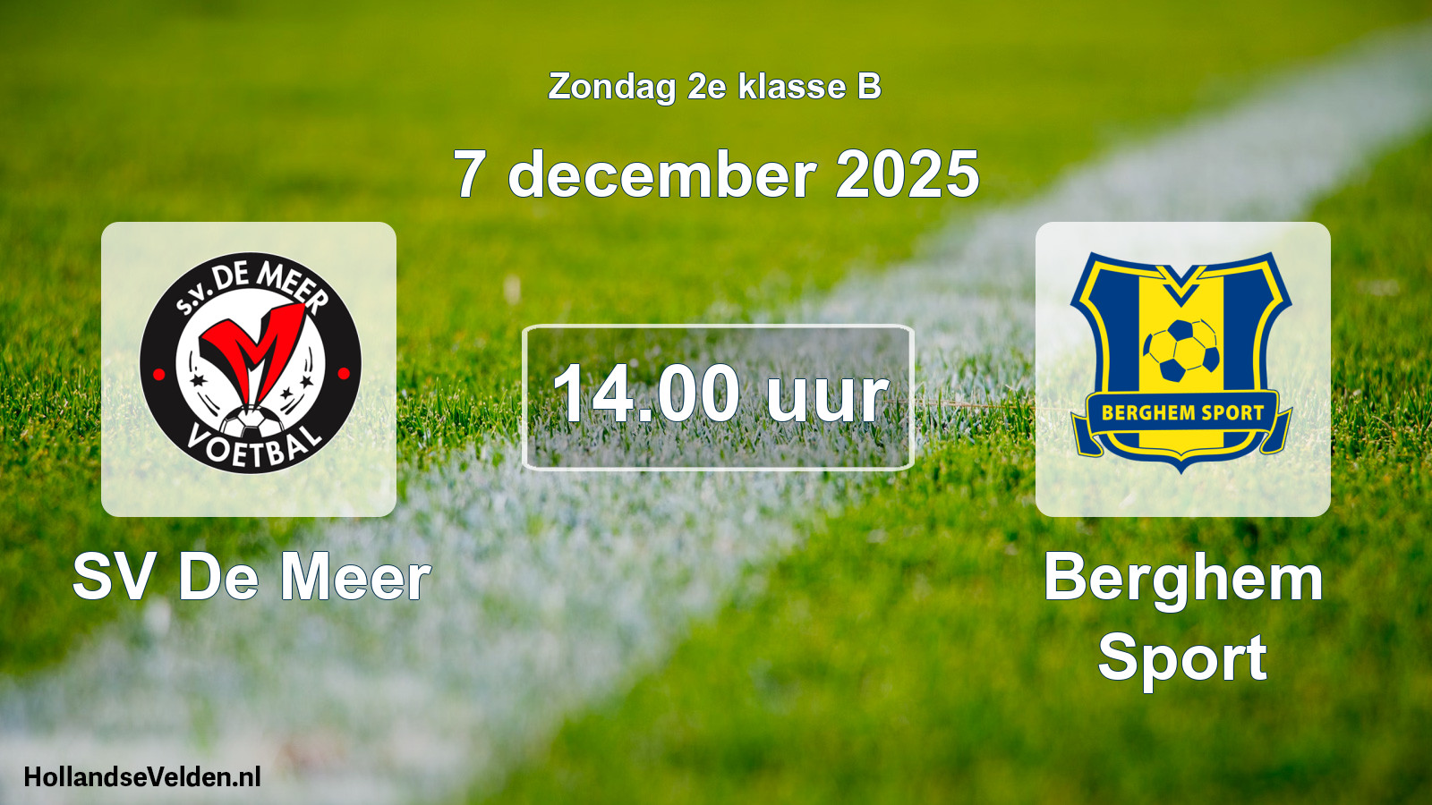 Scheduled Match: SV De Meer - Berghem Sport (7 December 2025)