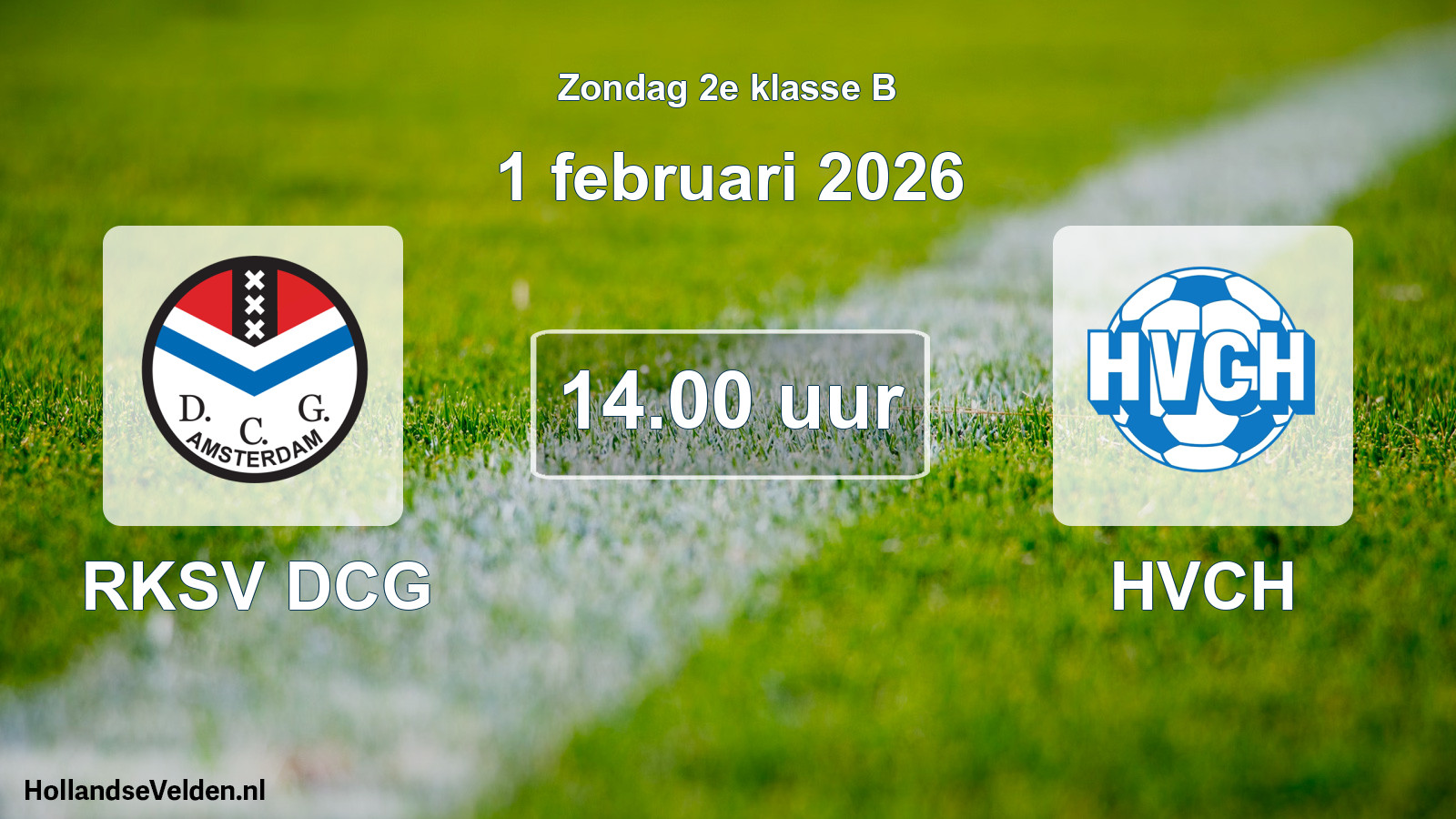 Geplande wedstrijd: RKSV DCG - HVCH (1 februari 2026)