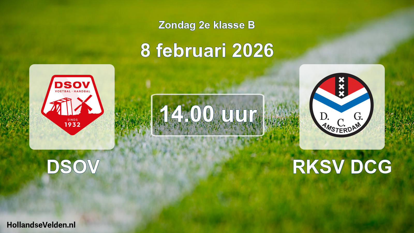 Geplande wedstrijd: DSOV - RKSV DCG (8 februari 2026)