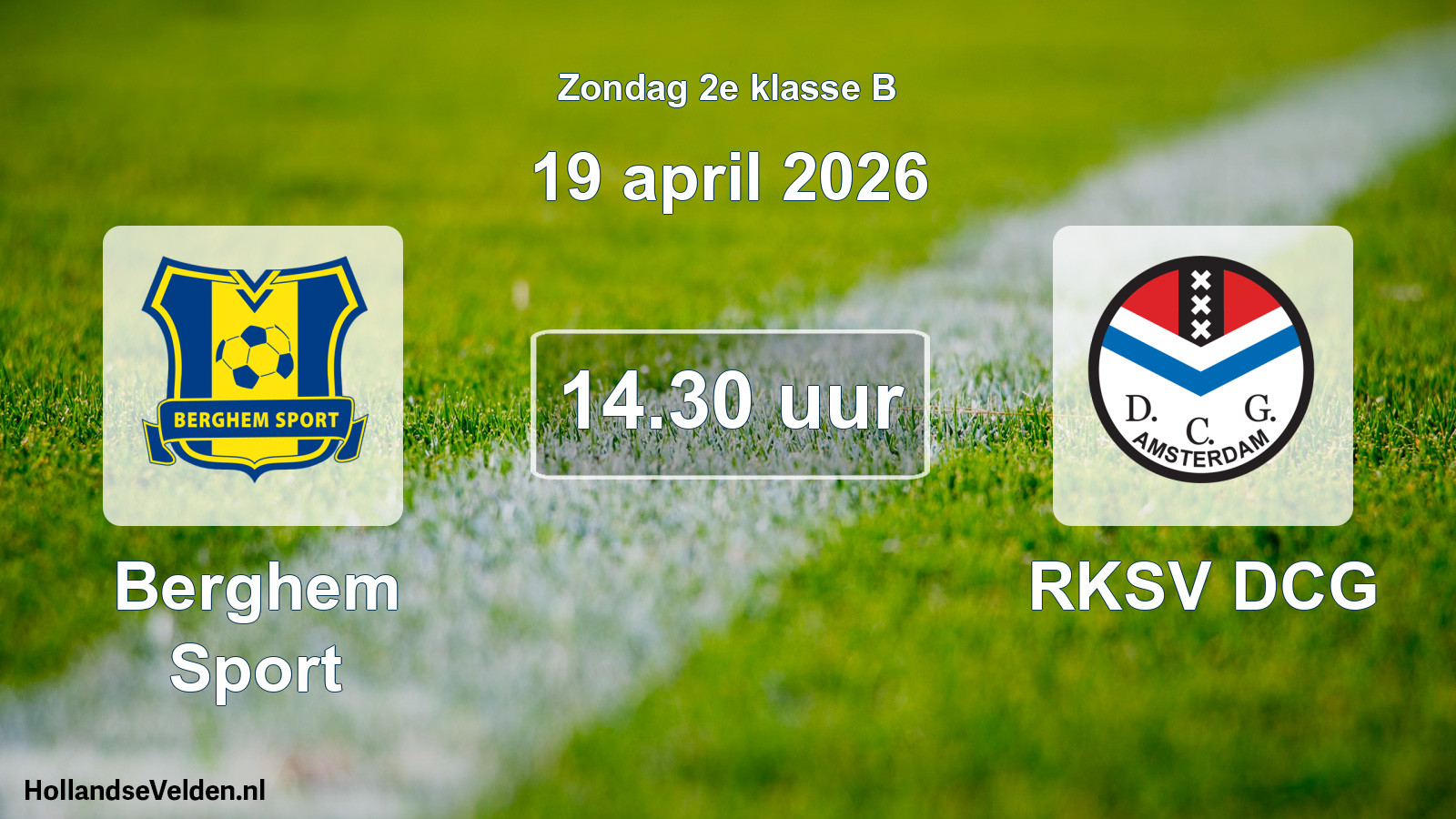 Geplande wedstrijd: Berghem Sport - RKSV DCG (19 april 2026)