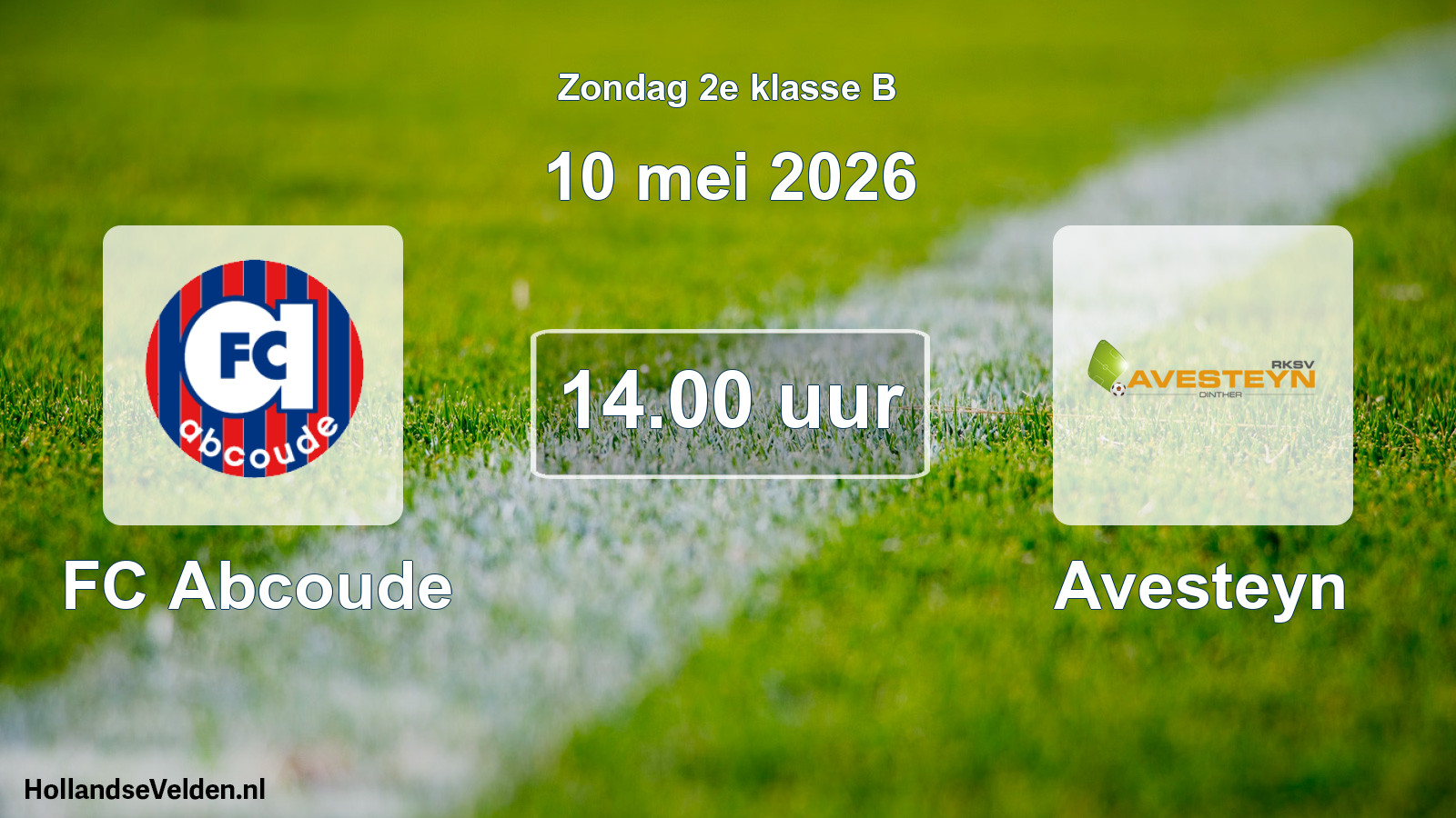 Geplande wedstrijd: FC Abcoude - Avesteyn (10 mei 2026)