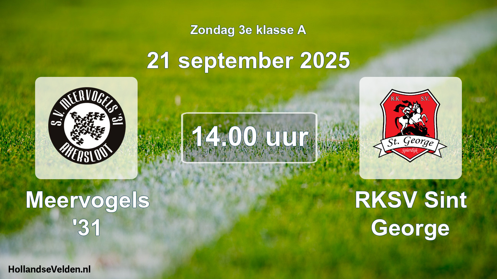 Scheduled Match: Meervogels '31 - RKSV Sint George (21 September 2025)