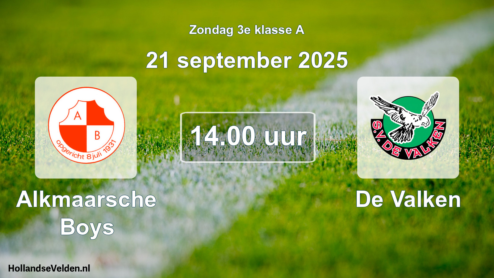 Scheduled Match: Alkmaarsche Boys - De Valken (21 September 2025)