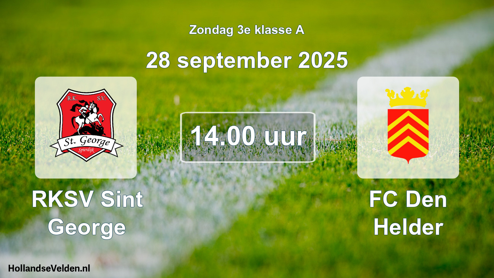 Scheduled Match: RKSV Sint George - FC Den Helder (28 September 2025)