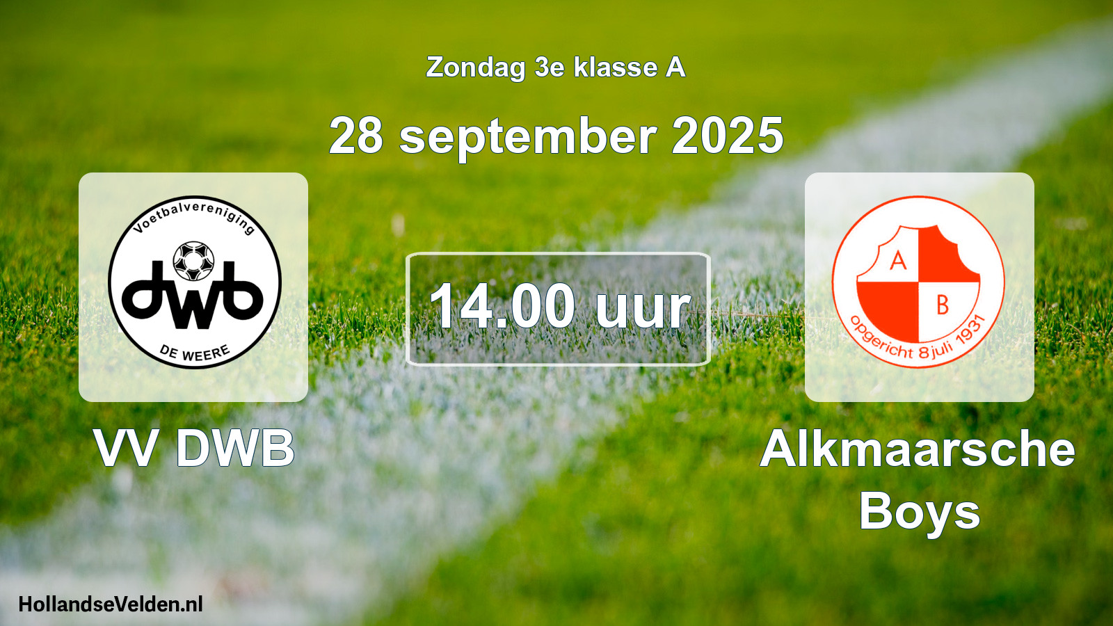 Scheduled Match: VV DWB - Alkmaarsche Boys (28 September 2025)