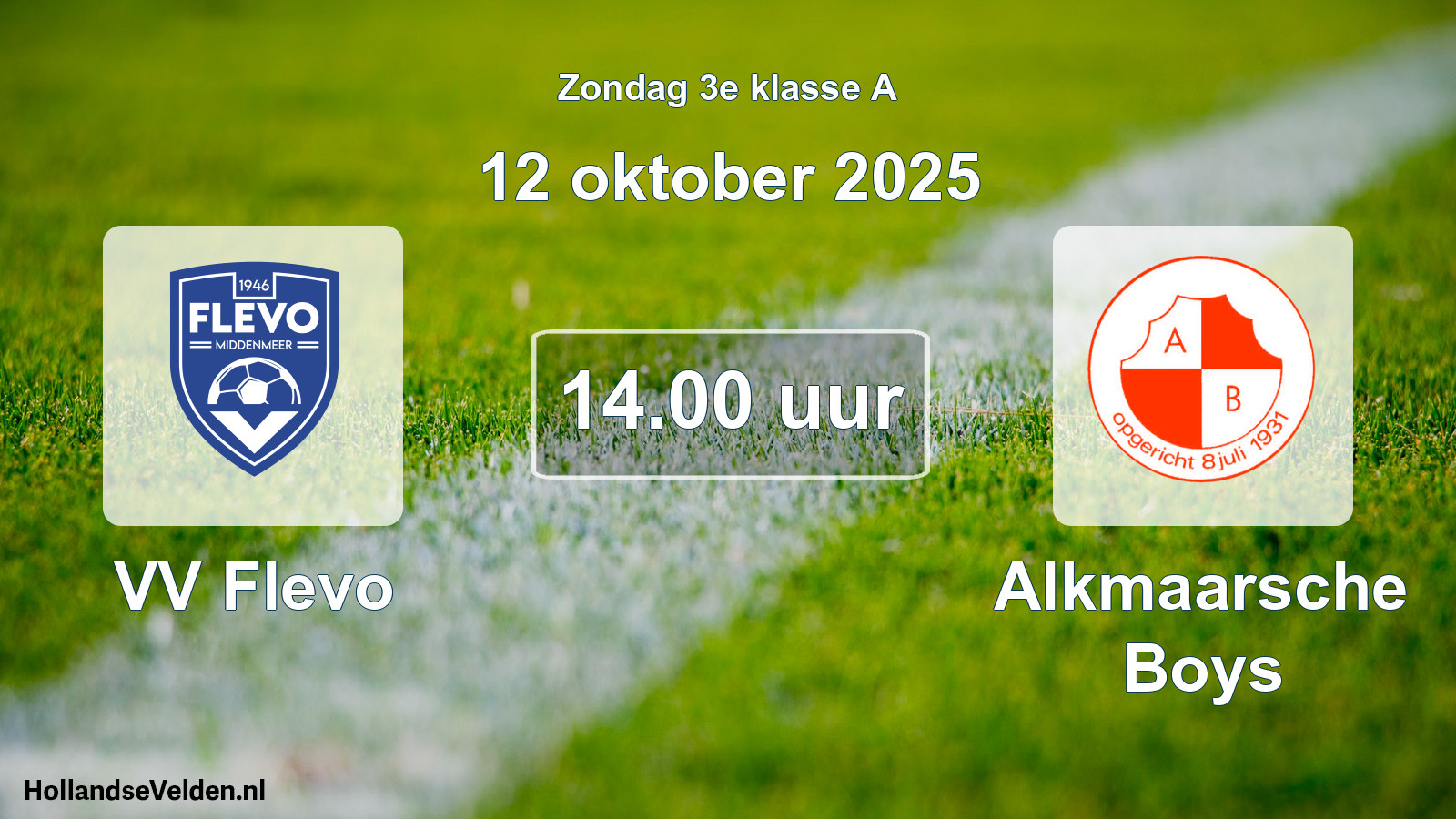 Scheduled Match: VV Flevo - Alkmaarsche Boys (12 October 2025)