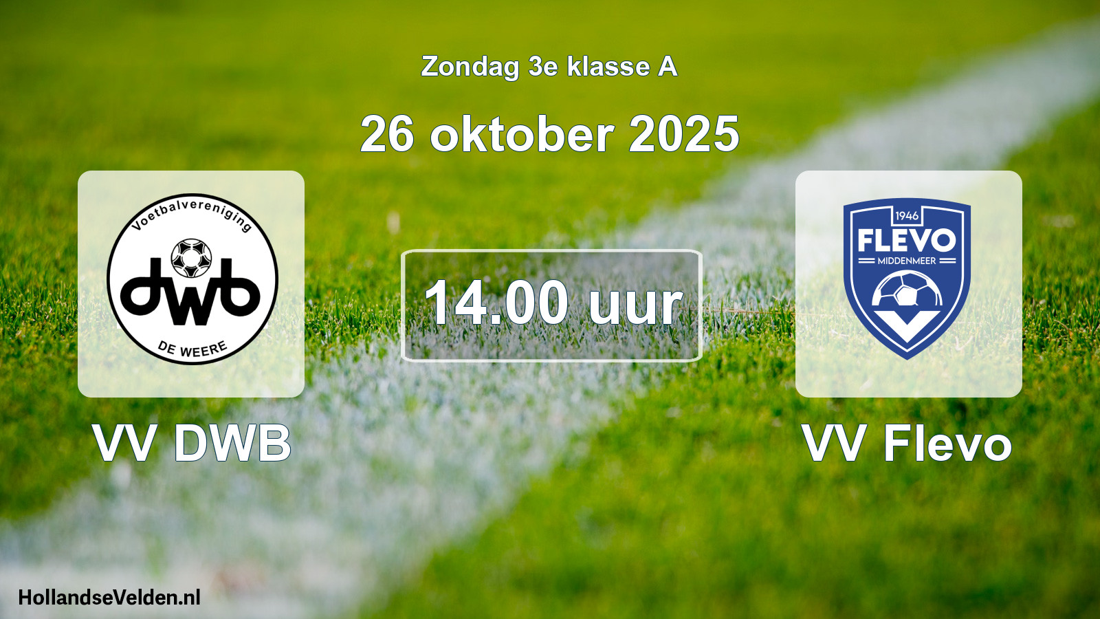 Scheduled Match: VV DWB - VV Flevo (26 October 2025)