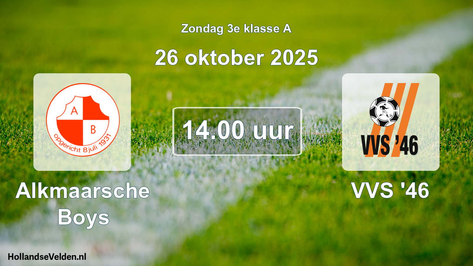 Geplande wedstrijd: Alkmaarsche Boys - VVS '46 (26 oktober 2025)