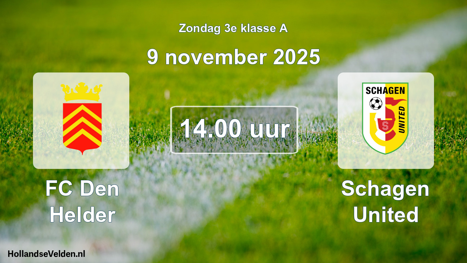 Scheduled Match: FC Den Helder - Schagen United (9 November 2025)