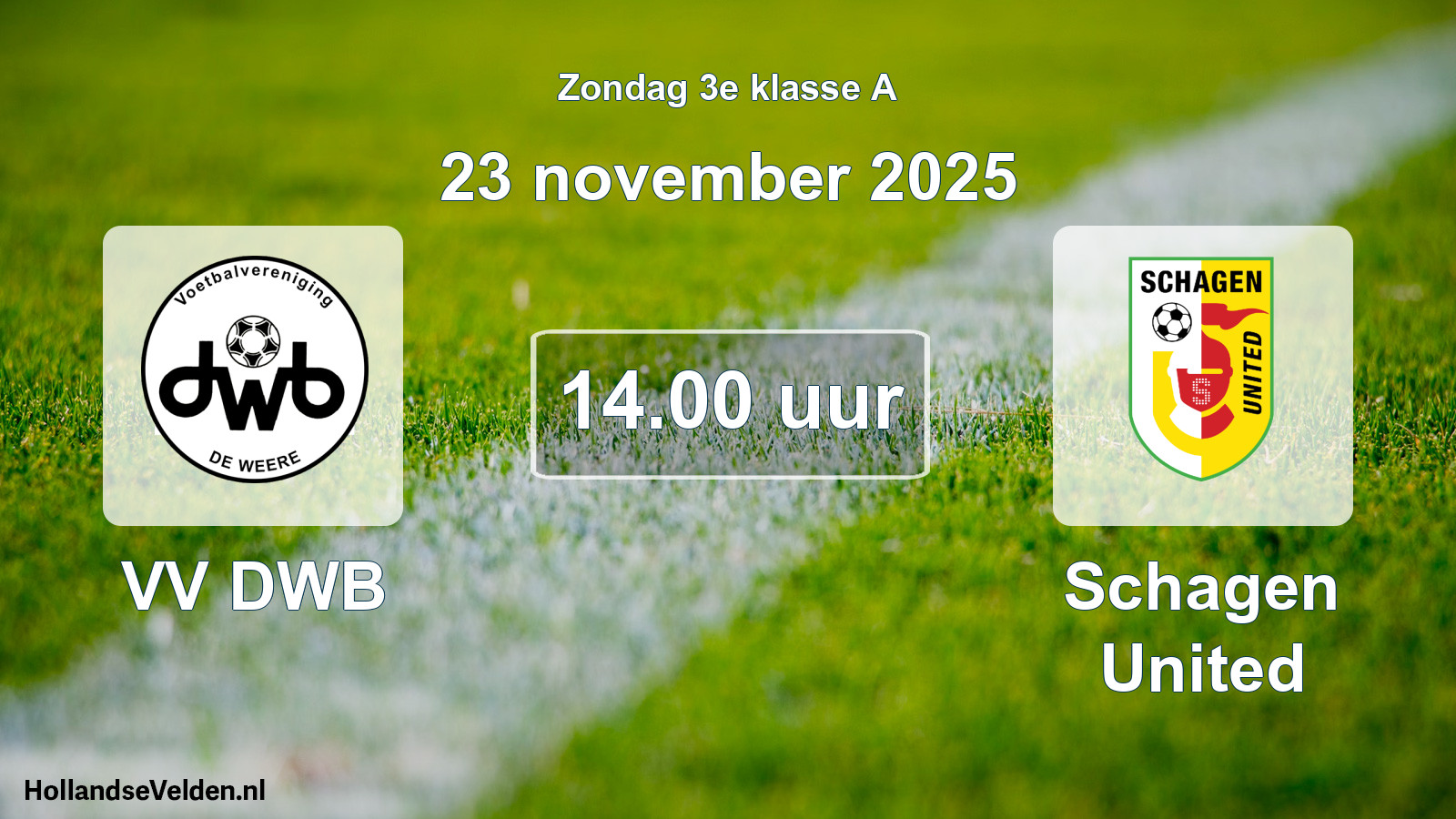 Scheduled Match: VV DWB - Schagen United (23 November 2025)