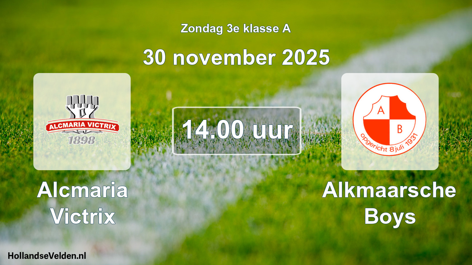 Scheduled Match: Alcmaria Victrix - Alkmaarsche Boys (30 November 2025)