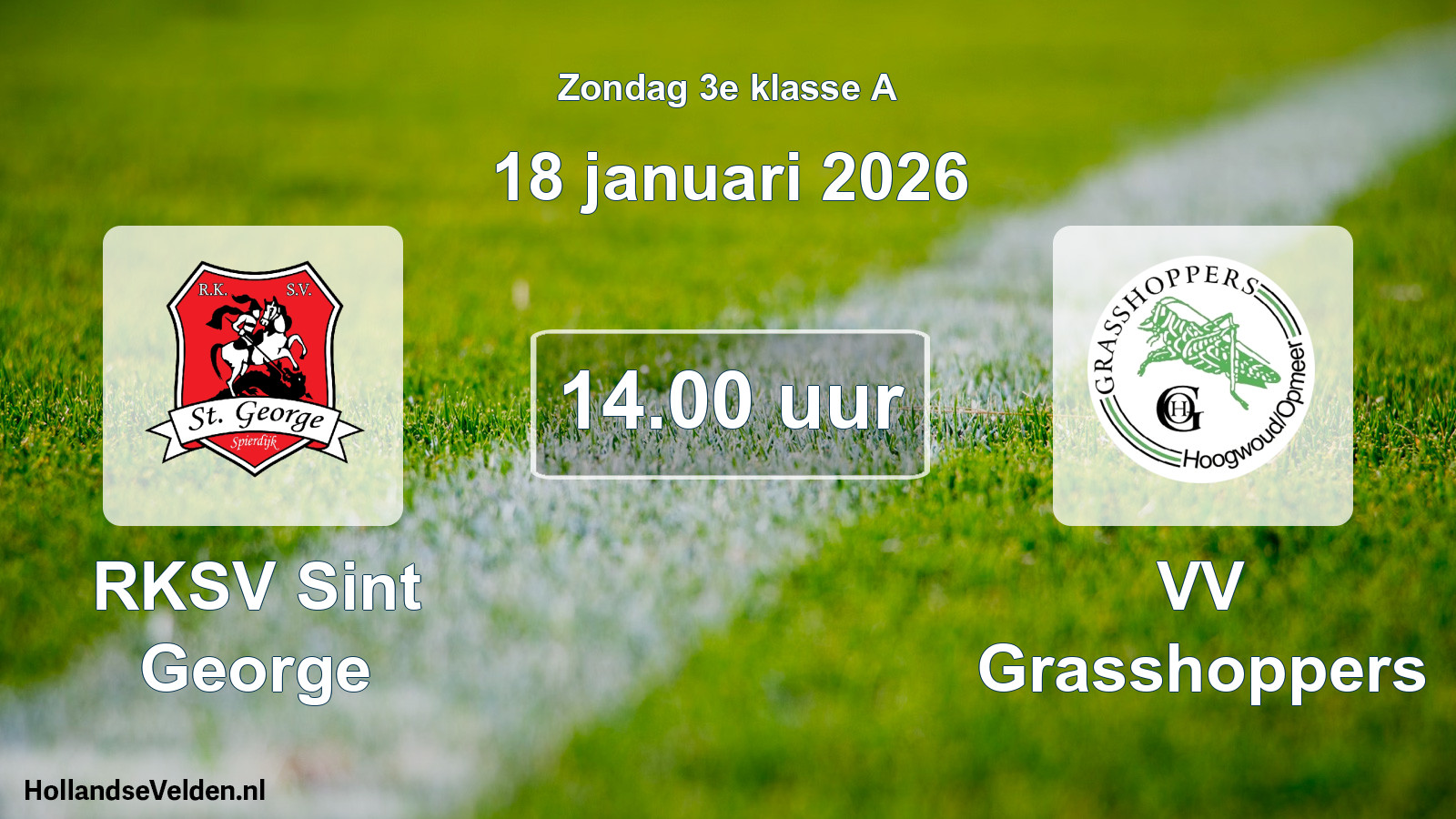Scheduled Match: RKSV Sint George - VV Grasshoppers (18 January 2026)