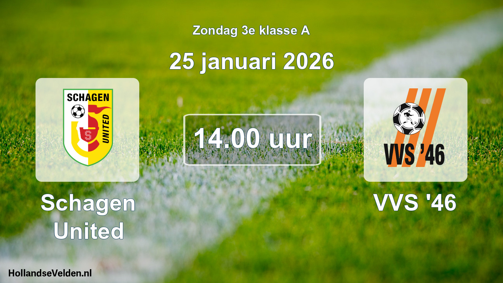 Geplande wedstrijd: Schagen United - VVS '46 (25 januari 2026)