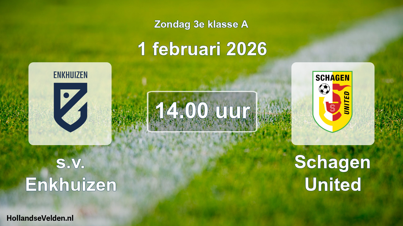 Scheduled Match: s.v. Enkhuizen - Schagen United (1 February 2026)
