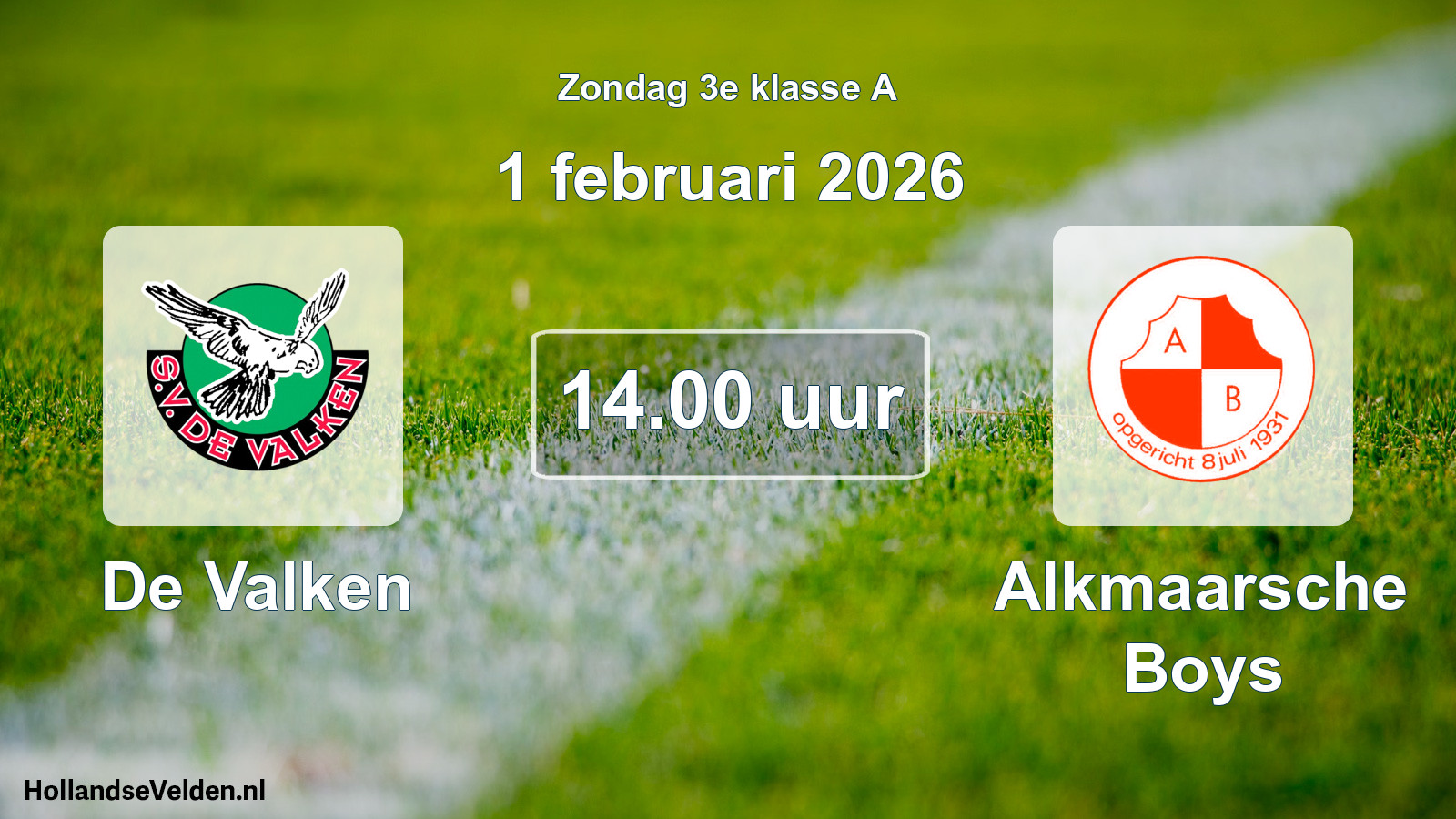 Scheduled Match: De Valken - Alkmaarsche Boys (1 February 2026)