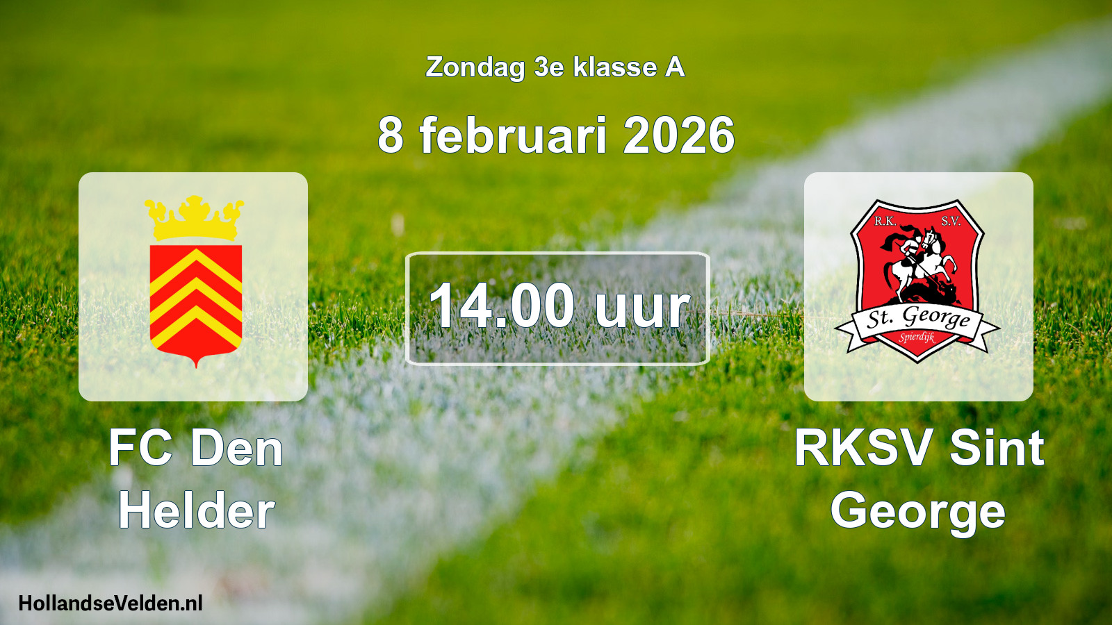 Scheduled Match: FC Den Helder - RKSV Sint George (8 February 2026)