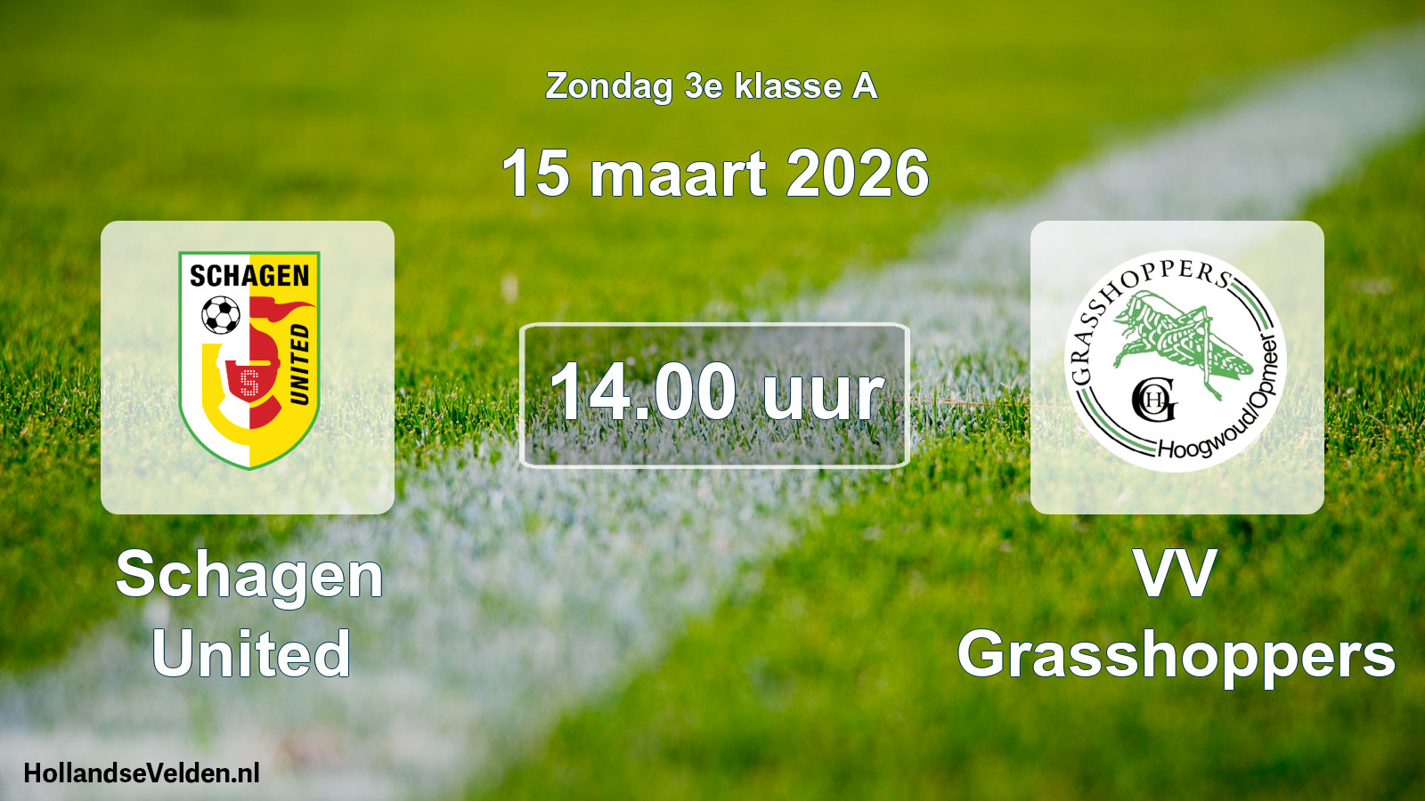 Scheduled Match: Schagen United - VV Grasshoppers (15 March 2026)