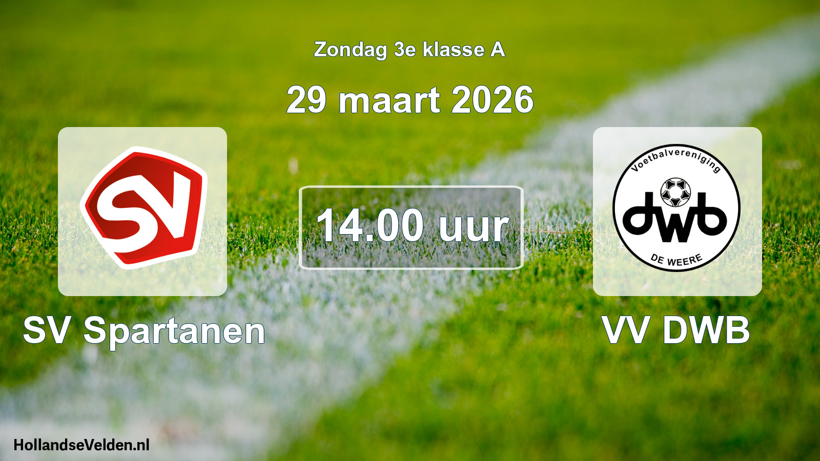 Scheduled Match: SV Spartanen - VV DWB (29 March 2026)