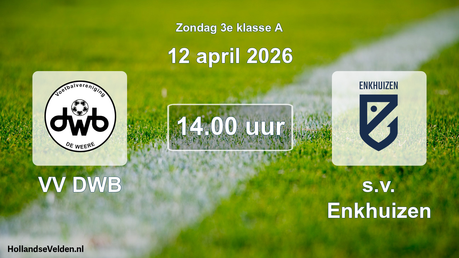Scheduled Match: VV DWB - s.v. Enkhuizen (12 April 2026)