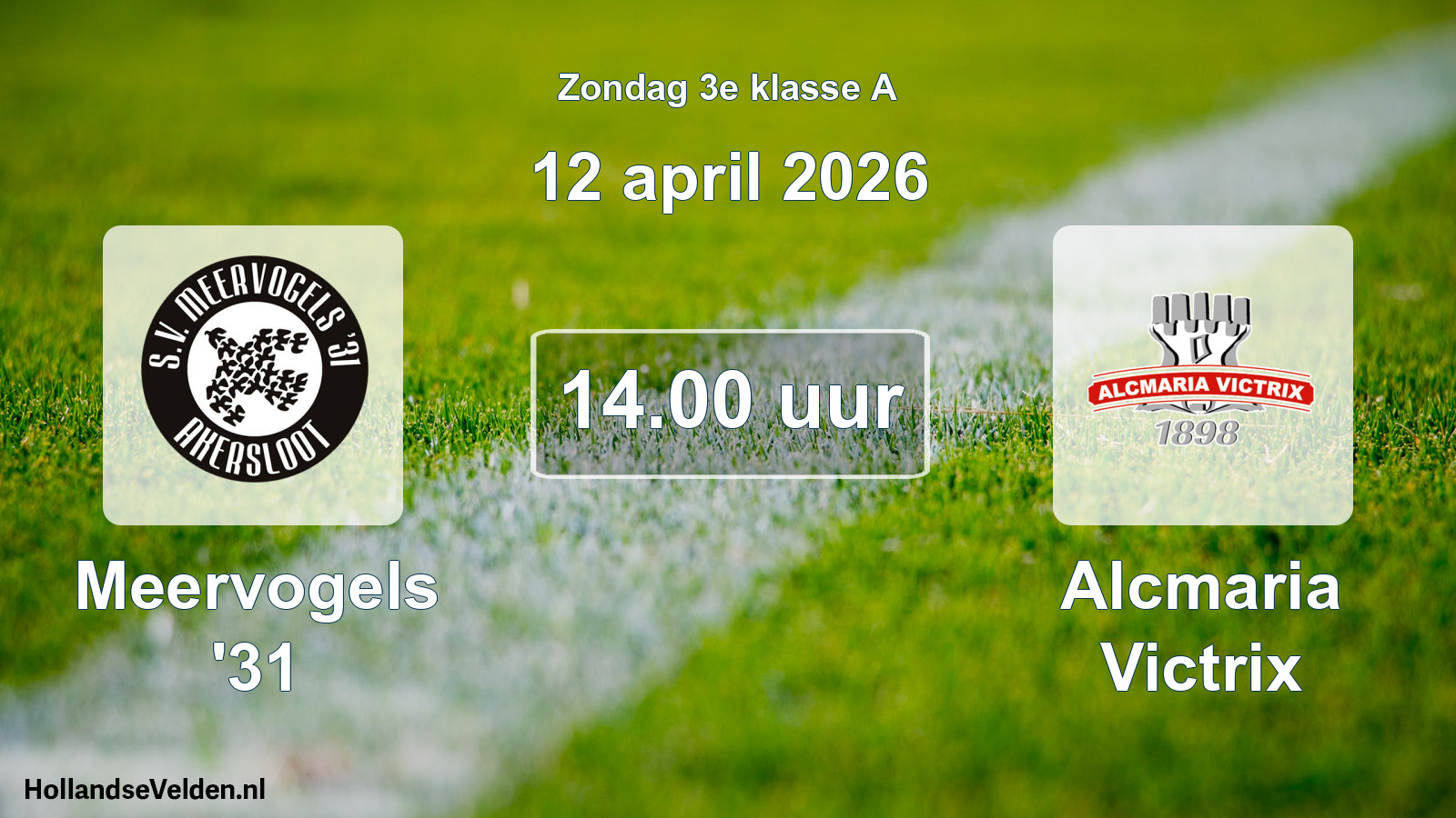 Scheduled Match: Meervogels '31 - Alcmaria Victrix (12 April 2026)