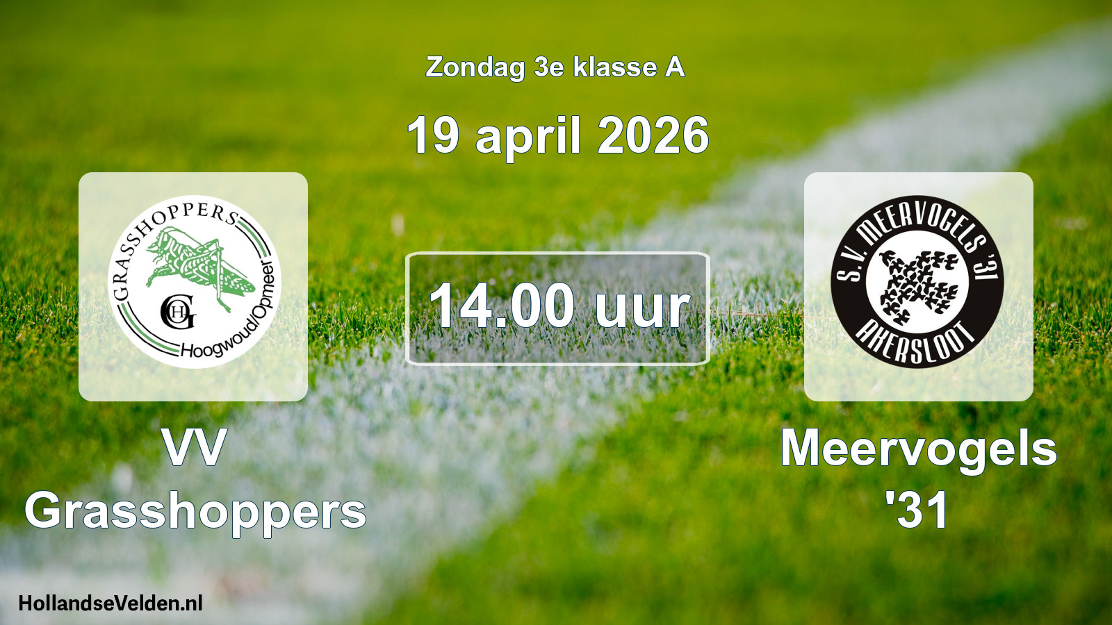 Scheduled Match: VV Grasshoppers - Meervogels '31 (19 April 2026)